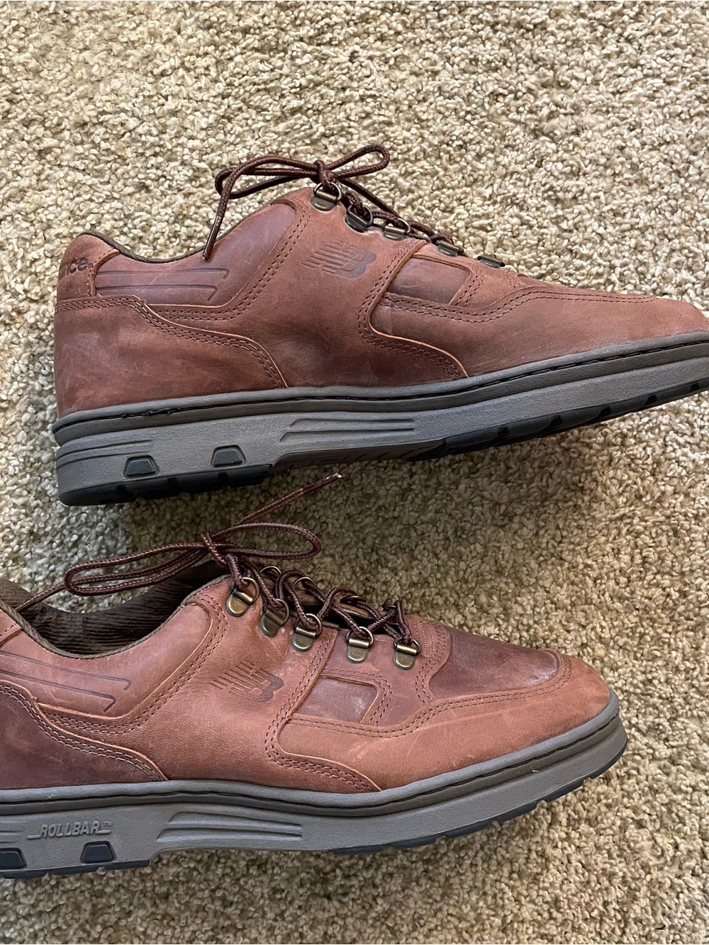 New Balance 807 Men's Chestnut Brown Leather Lace-Up Shoes hiking gorpcore 10